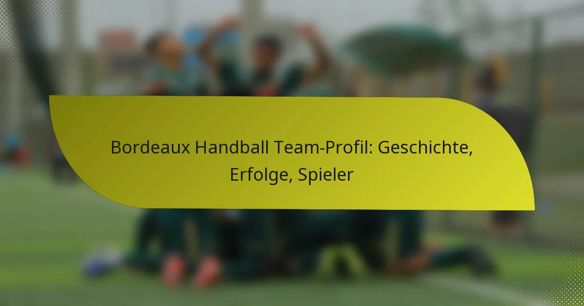 Bordeaux Handball Team-Profil: Geschichte, Erfolge, Spieler