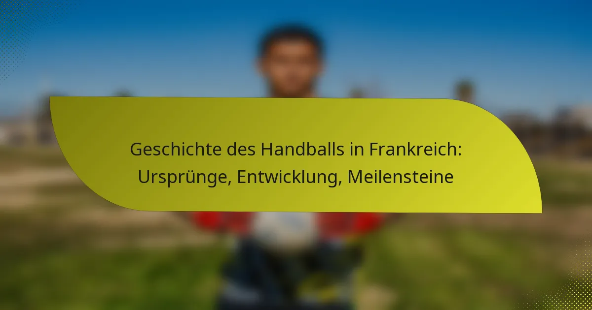 Geschichte des Handballs in Frankreich: Ursprünge, Entwicklung, Meilensteine