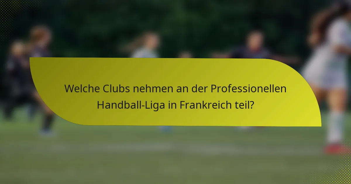 Welche Clubs nehmen an der Professionellen Handball-Liga in Frankreich teil?