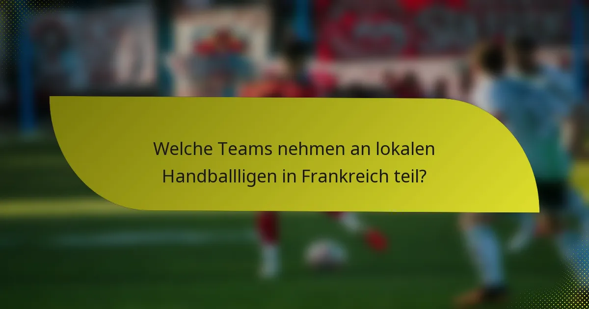 Welche Teams nehmen an lokalen Handballligen in Frankreich teil?