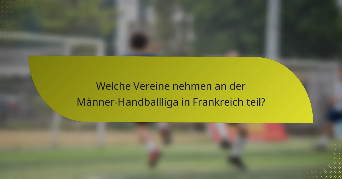 Welche Vereine nehmen an der Männer-Handballliga in Frankreich teil?