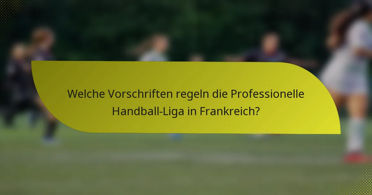 Welche Vorschriften regeln die Professionelle Handball-Liga in Frankreich?