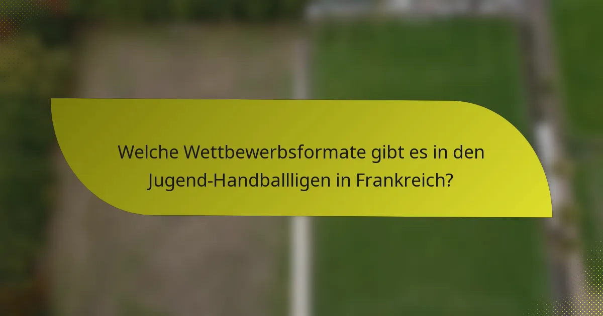 Welche Wettbewerbsformate gibt es in den Jugend-Handballligen in Frankreich?