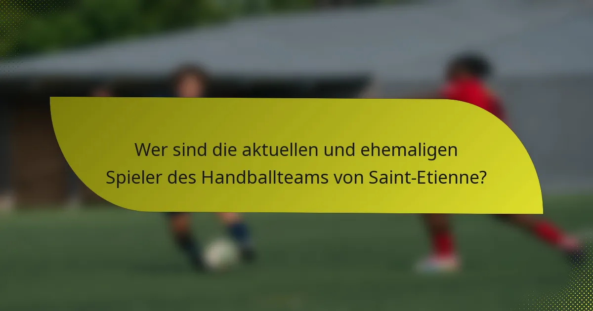 Wer sind die aktuellen und ehemaligen Spieler des Handballteams von Saint-Etienne?