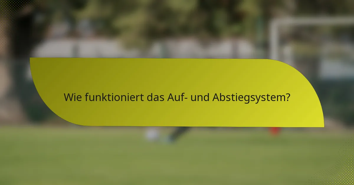 Wie funktioniert das Auf- und Abstiegsystem?