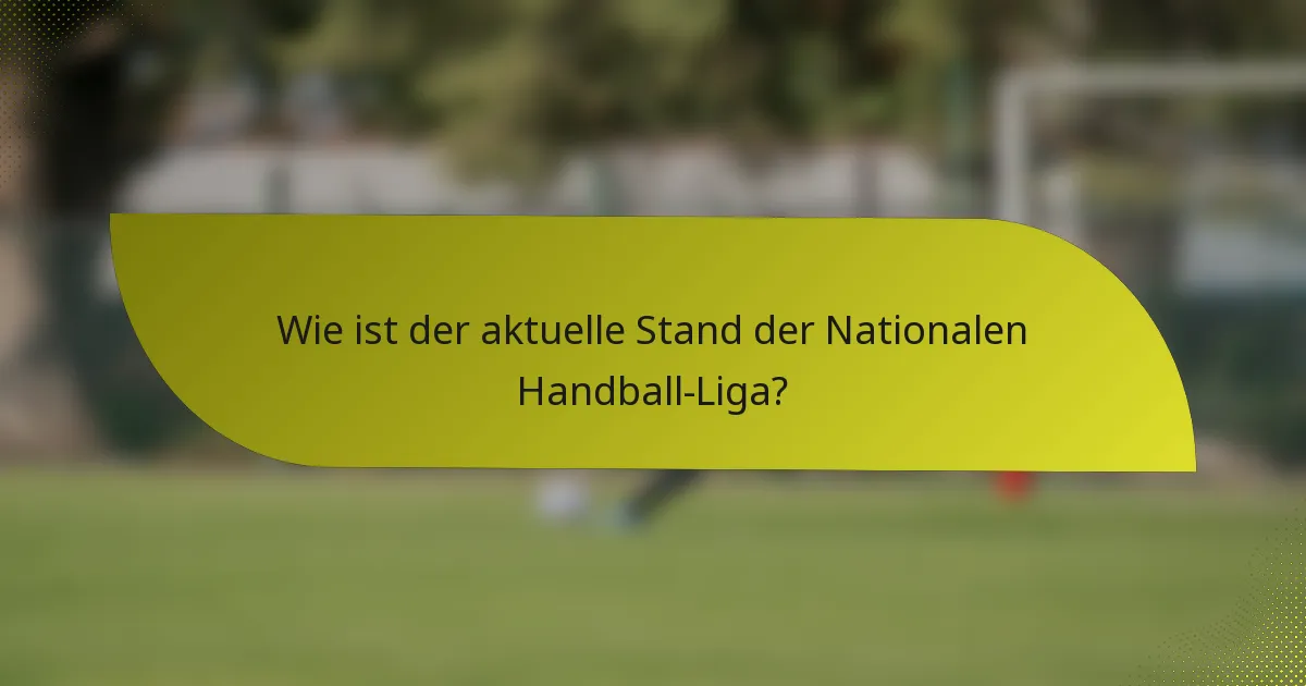 Wie ist der aktuelle Stand der Nationalen Handball-Liga?