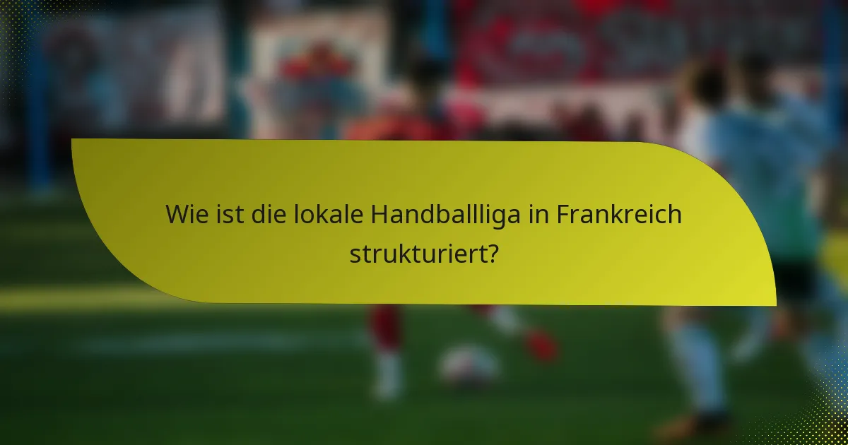 Wie ist die lokale Handballliga in Frankreich strukturiert?