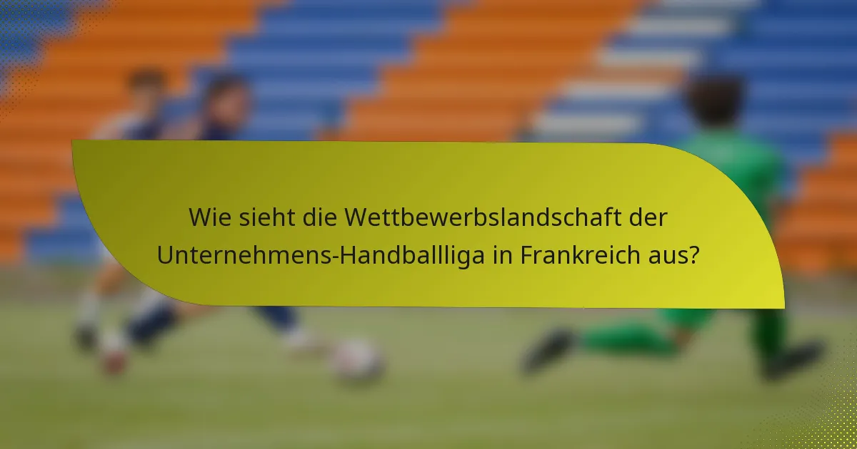 Wie sieht die Wettbewerbslandschaft der Unternehmens-Handballliga in Frankreich aus?