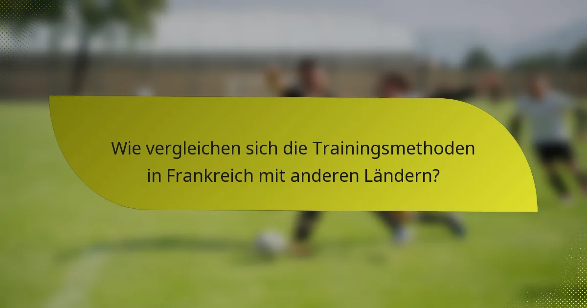 Wie vergleichen sich die Trainingsmethoden in Frankreich mit anderen Ländern?
